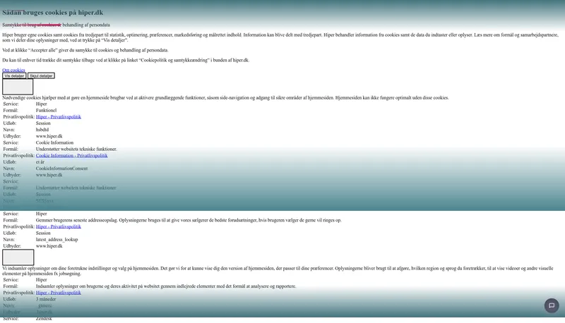 Hiper hjemmeside screenshot 2026